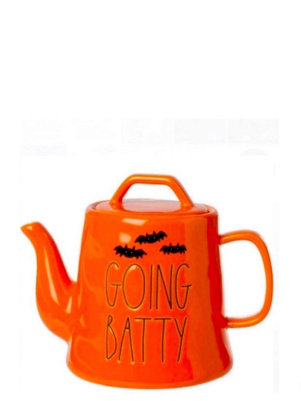 NEW Rae Dunn Halloween Ceramic  Going Batty Teapot 🦇